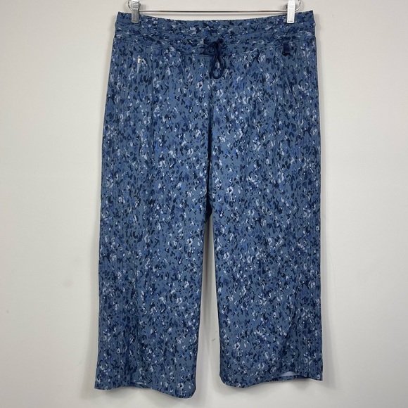 Athleta Avenue Printed Wide Leg Crop Pant in Allure Navy Plus Size 16 980443 NEW - Picture 3 of 13